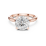 Gold Ring DDLR-175, Round center stone, Rose Gold, view 4