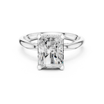 Gold Ring DDLR-175, Radiant center stone, White Gold, view 4