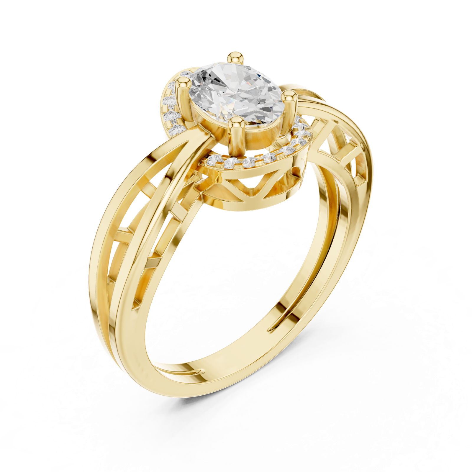 Gold Ring DDLR-494, Yellow Gold, view 2