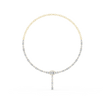 14K Solid Gold Lab Diamond Tennis Necklace, Yellow Gold