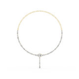 14K Solid Gold Lab Diamond Tennis Necklace, Yellow Gold
