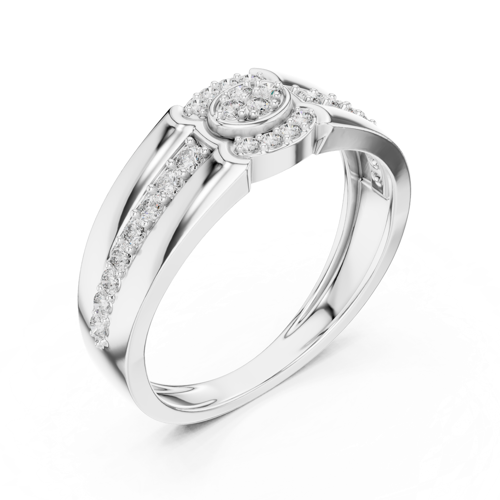 Gold Ring LR-01 (41), White Gold, view 2