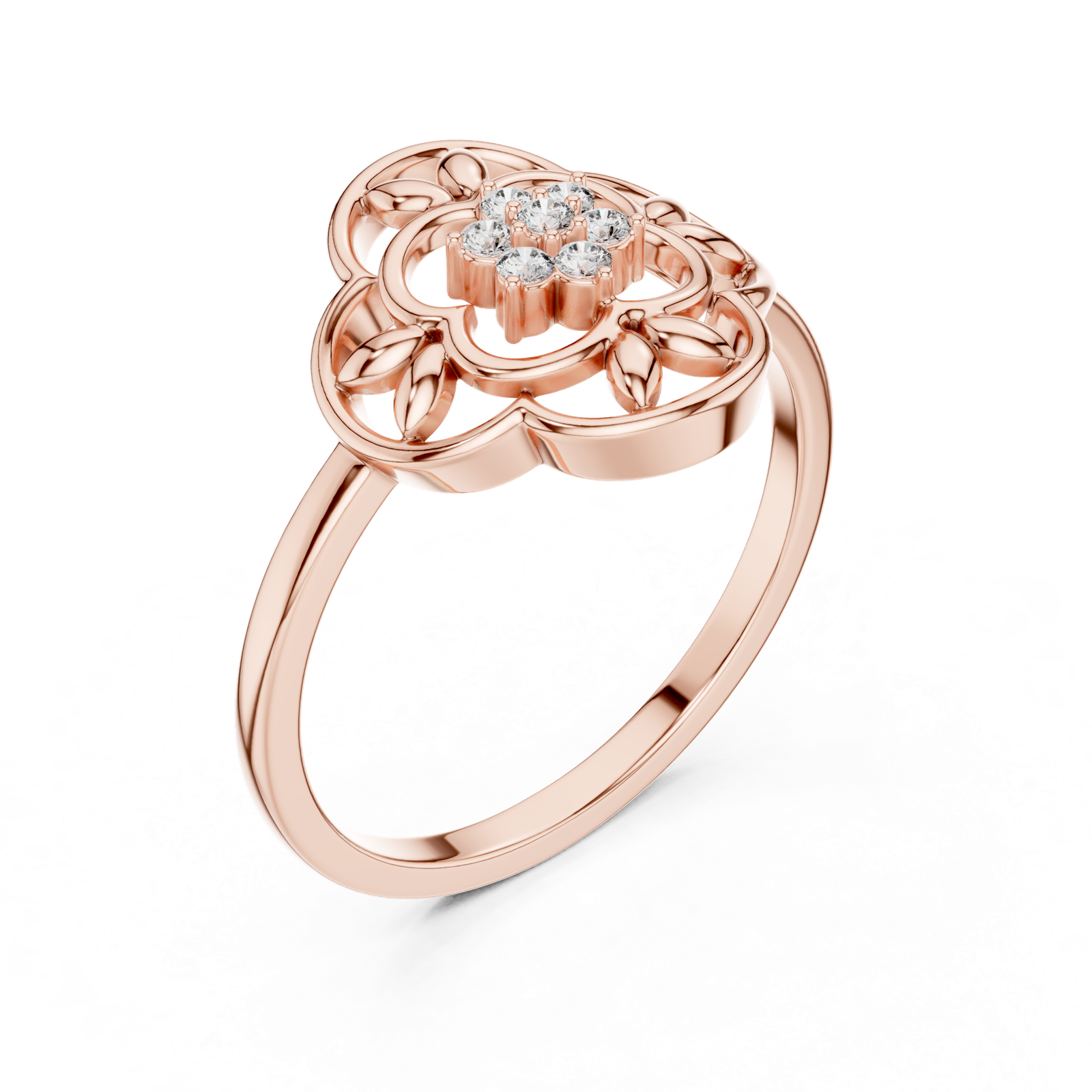 Gold Ring DR-6277, Rose Gold, view 2