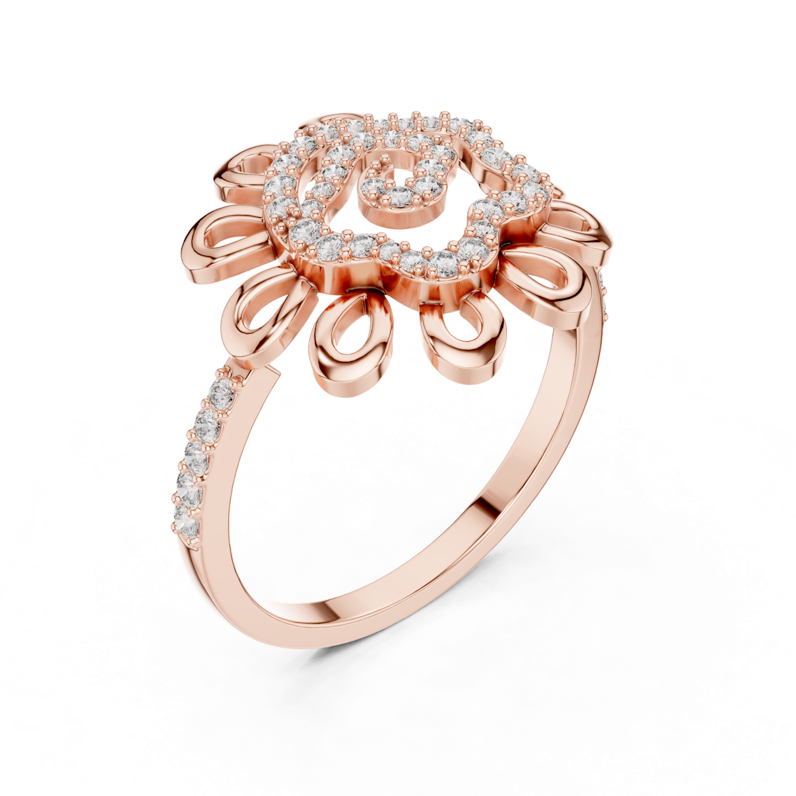 Gold Ring LR-01 (62), Rose Gold, view 2