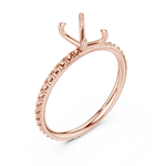Gold Jewelry, Emerald center stone, Rose Gold, view 2
