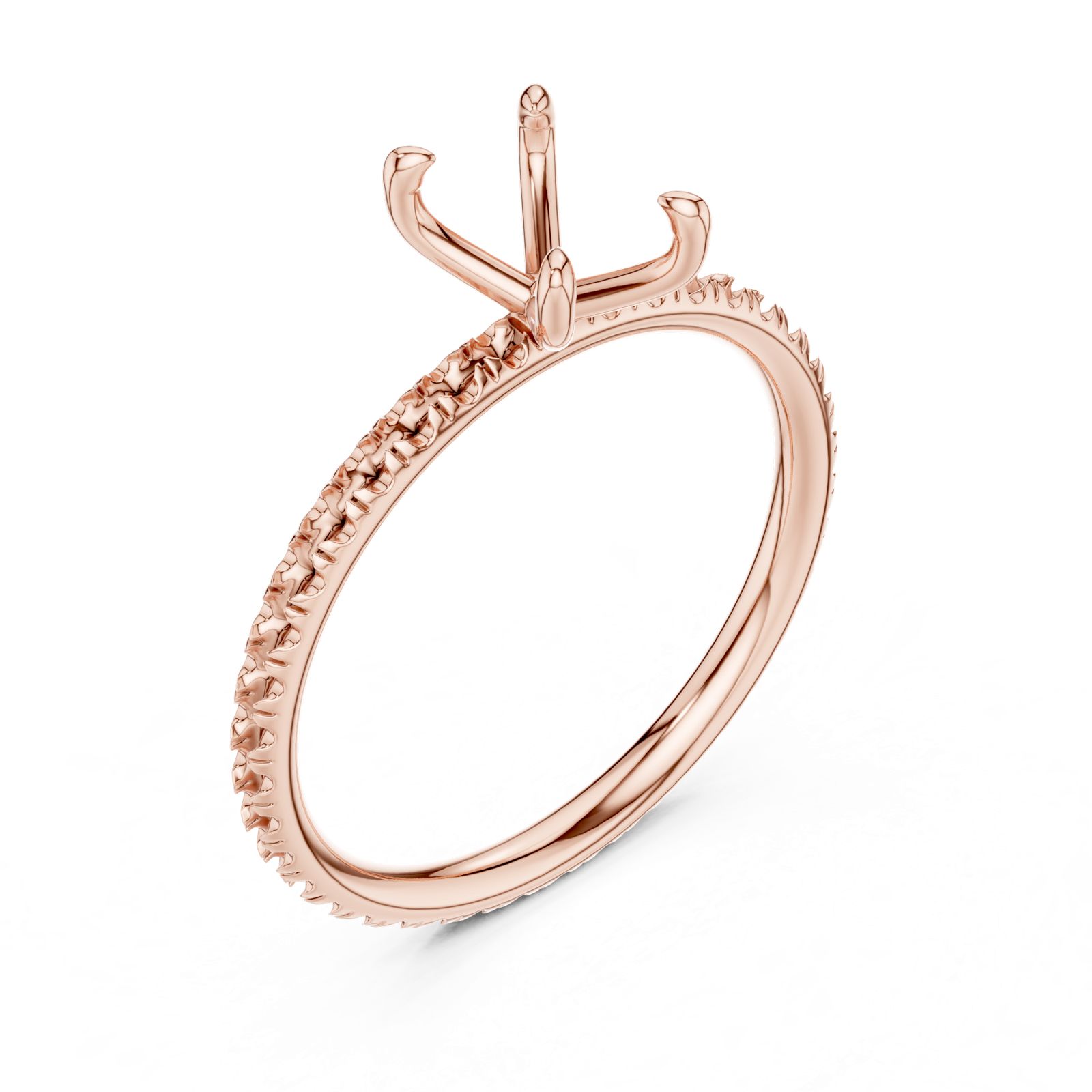 Gold Jewelry, Emerald center stone, Rose Gold, view 2