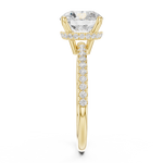 Gold Ring DDLR-177, Round center stone, Yellow Gold, view 3