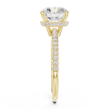 Gold Ring DDLR-177, Round center stone, Yellow Gold, view 3