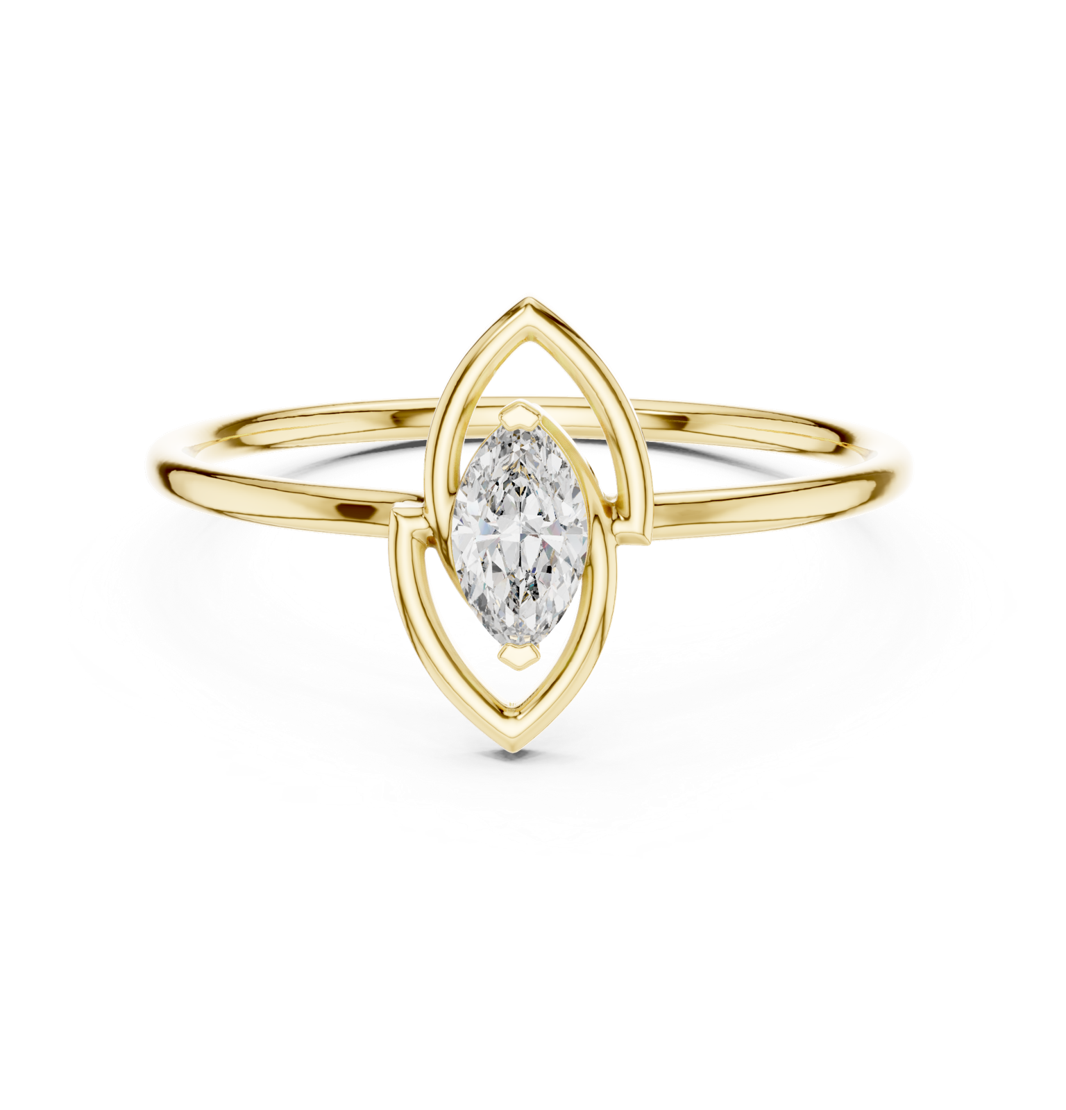 Gold Ring HLR-197, Yellow Gold, view 4