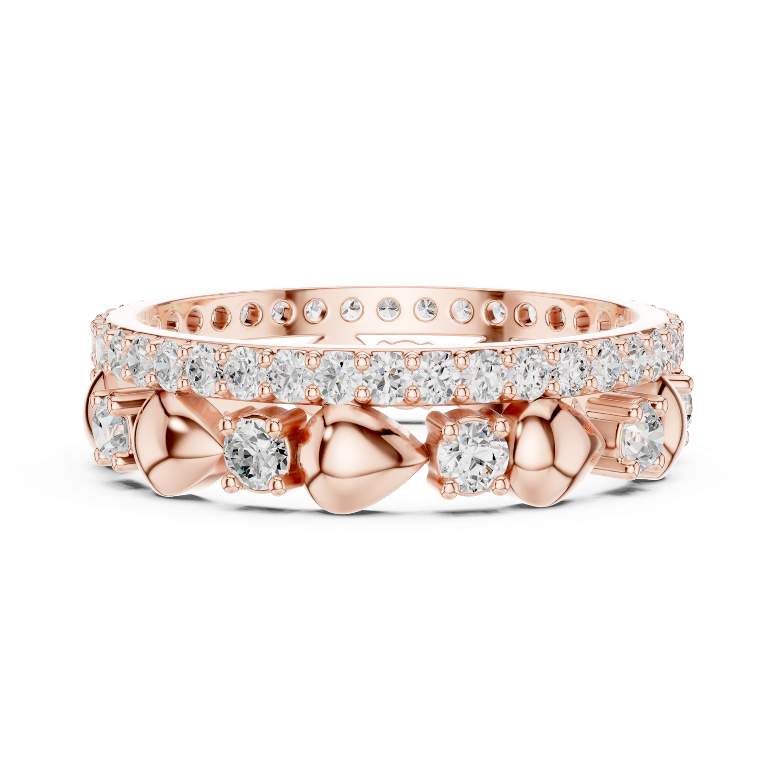 Gold Ring R30, Rose Gold, view 3