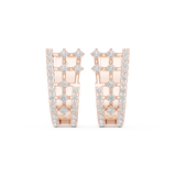 14K Solid Gold Lab Diamond Cluster Earrings, Rose Gold