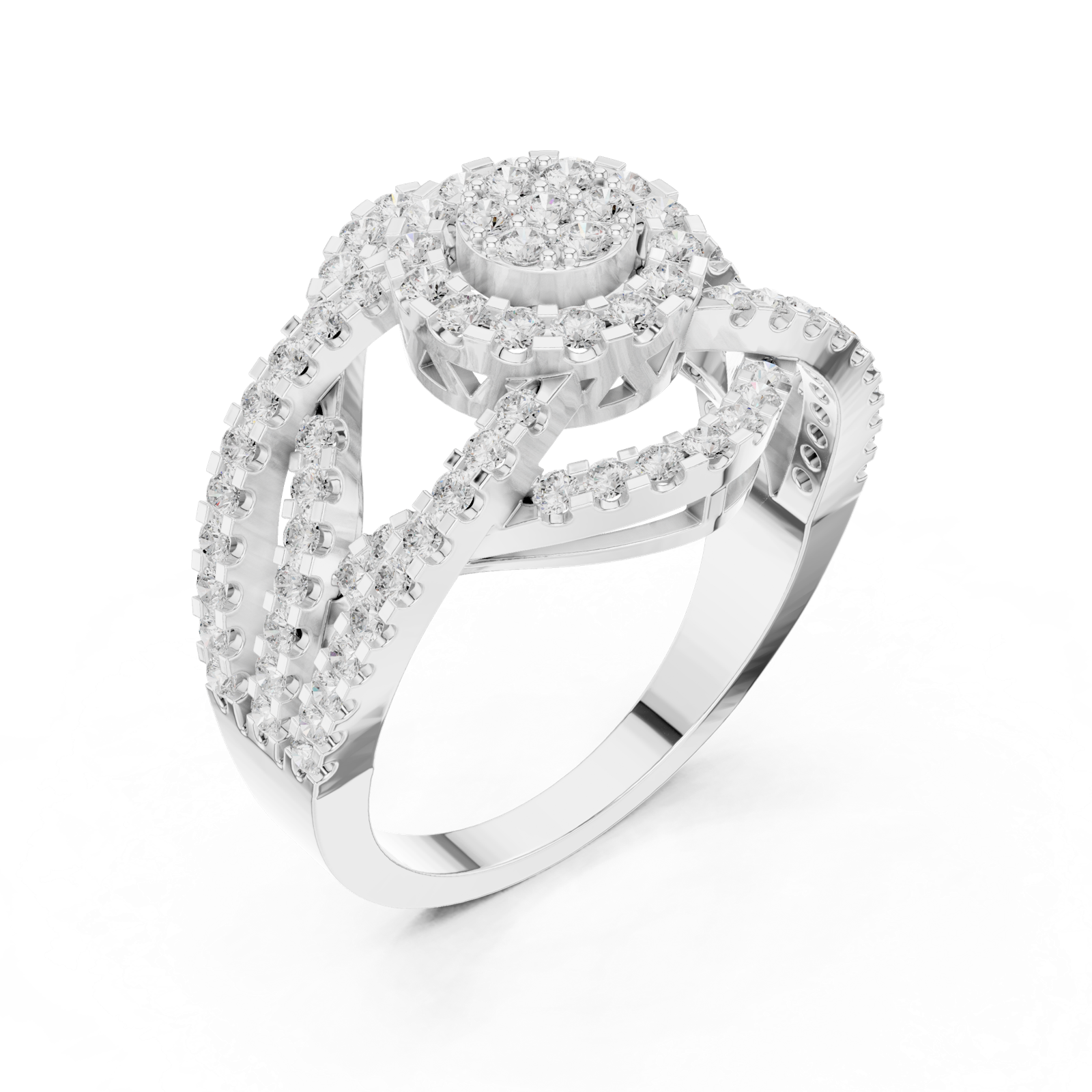Gold Ring DDLR-458, White Gold, view 2
