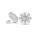 Gold Earrings AER-44, White Gold, view 1