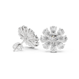 Gold Earrings AER-44, White Gold, view 1