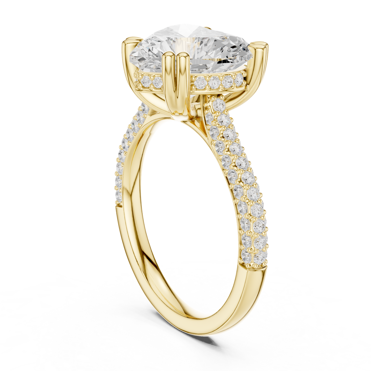 14K Solid Gold Lab Diamond Solitaire Ring, Yellow Gold, view 1