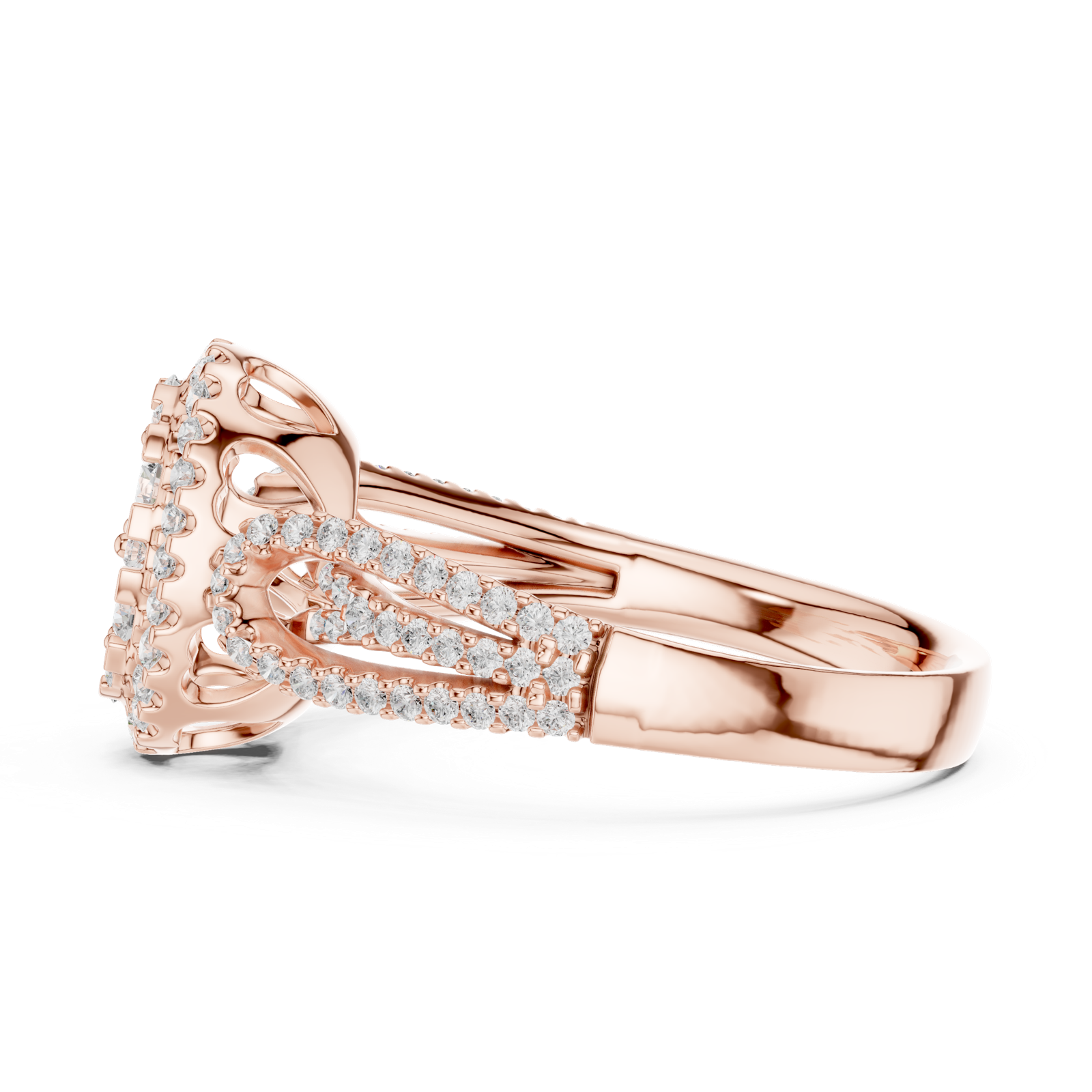 Gold Ring DDLR-758, Rose Gold, view 3