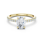 Gold Jewelry L36-15, Oval center stone, Yellow Gold