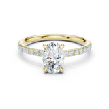 Gold Jewelry L36-15, Oval center stone, Yellow Gold