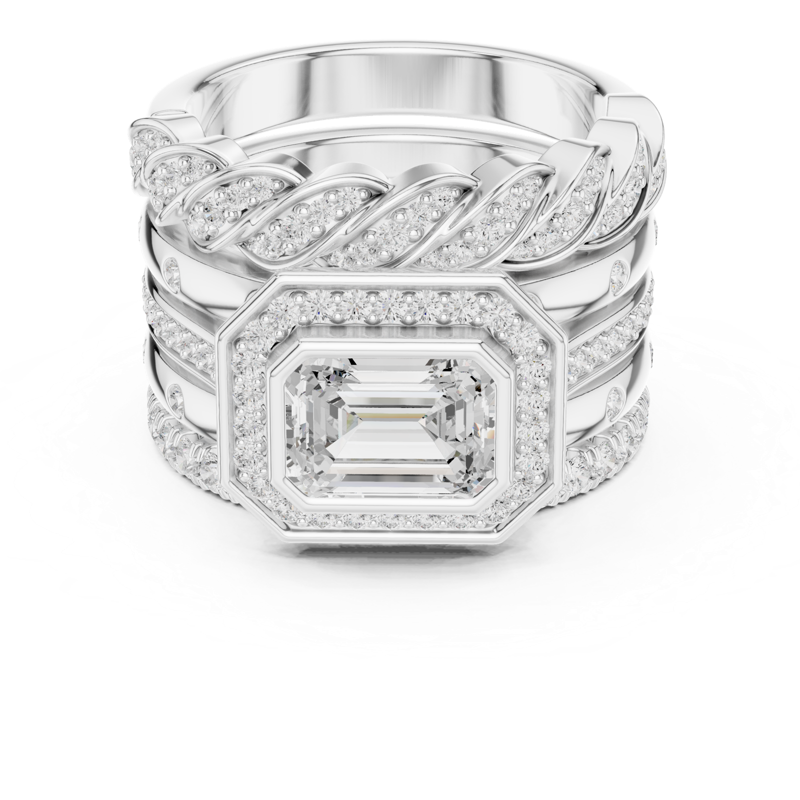 Gold Ring DDLR-849, White Gold, view 4