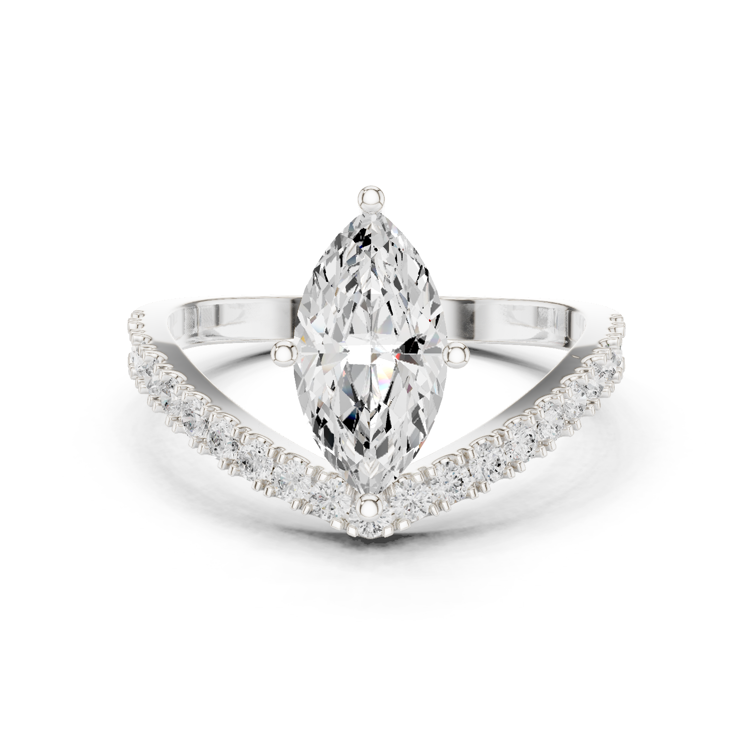 Gold Ring DDLR-1105, White Gold