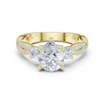 Gold Ring DDLR-281, Pear center stone, Yellow Gold