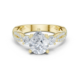 Gold Ring DDLR-281, Pear center stone, Yellow Gold