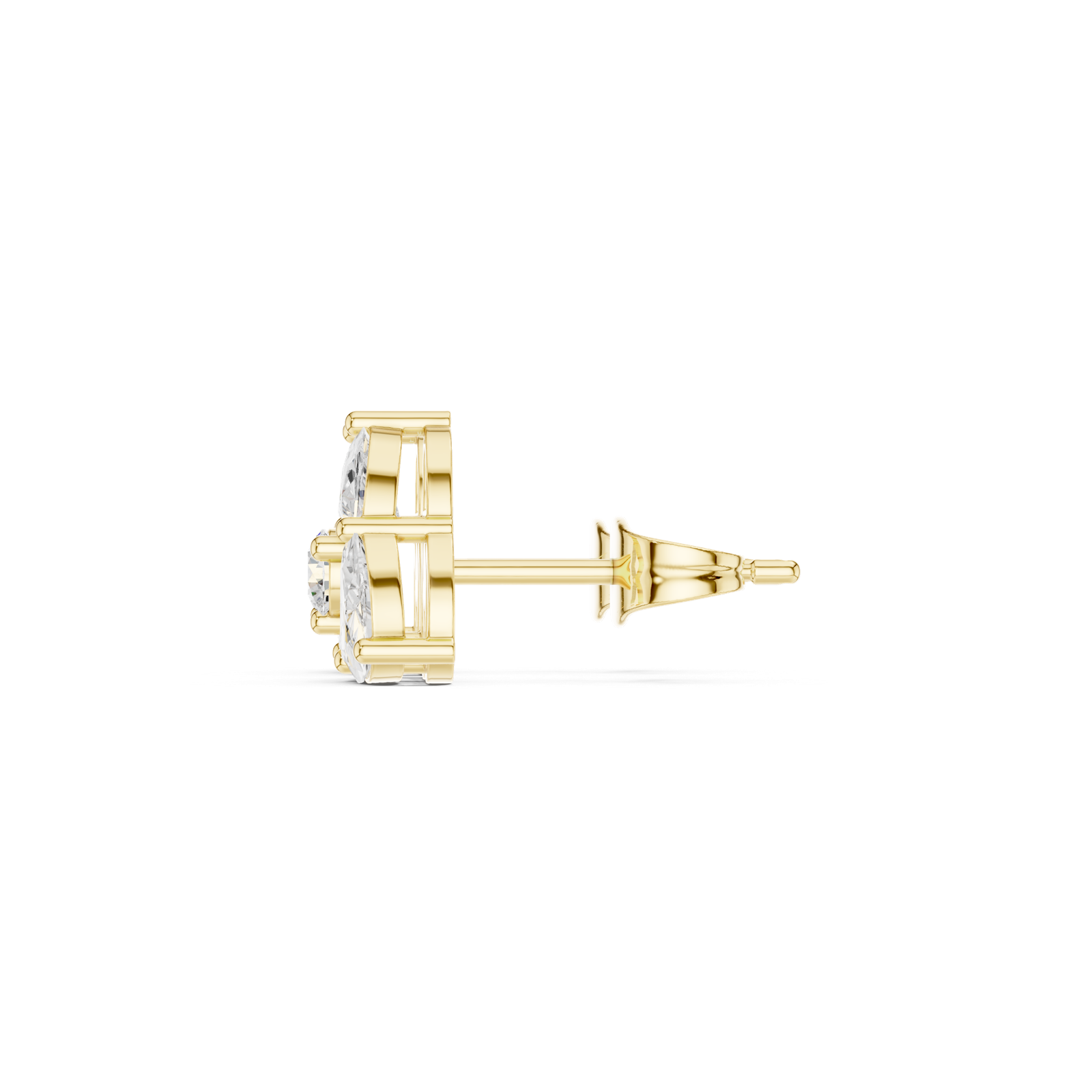 Gold Earrings APS-02-E, Yellow Gold, view 3
