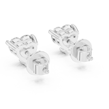 14K Solid Gold Lab Diamond Heart Stud Earrings, White Gold, view 3
