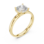 Gold Jewelry, Cushion center stone, Yellow Gold, view 2