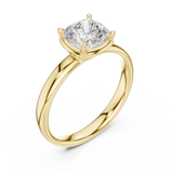 Gold Jewelry, Cushion center stone, Yellow Gold, view 2