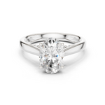 Gold Jewelry L36-18, Oval center stone, White Gold