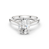 Gold Jewelry L36-18, Oval center stone, White Gold