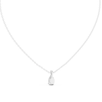 14K Solid Gold Lab Diamond Solitaire Pendant Necklace, White Gold, view 4