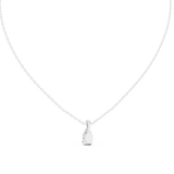 14K Solid Gold Lab Diamond Solitaire Pendant Necklace, White Gold, view 4