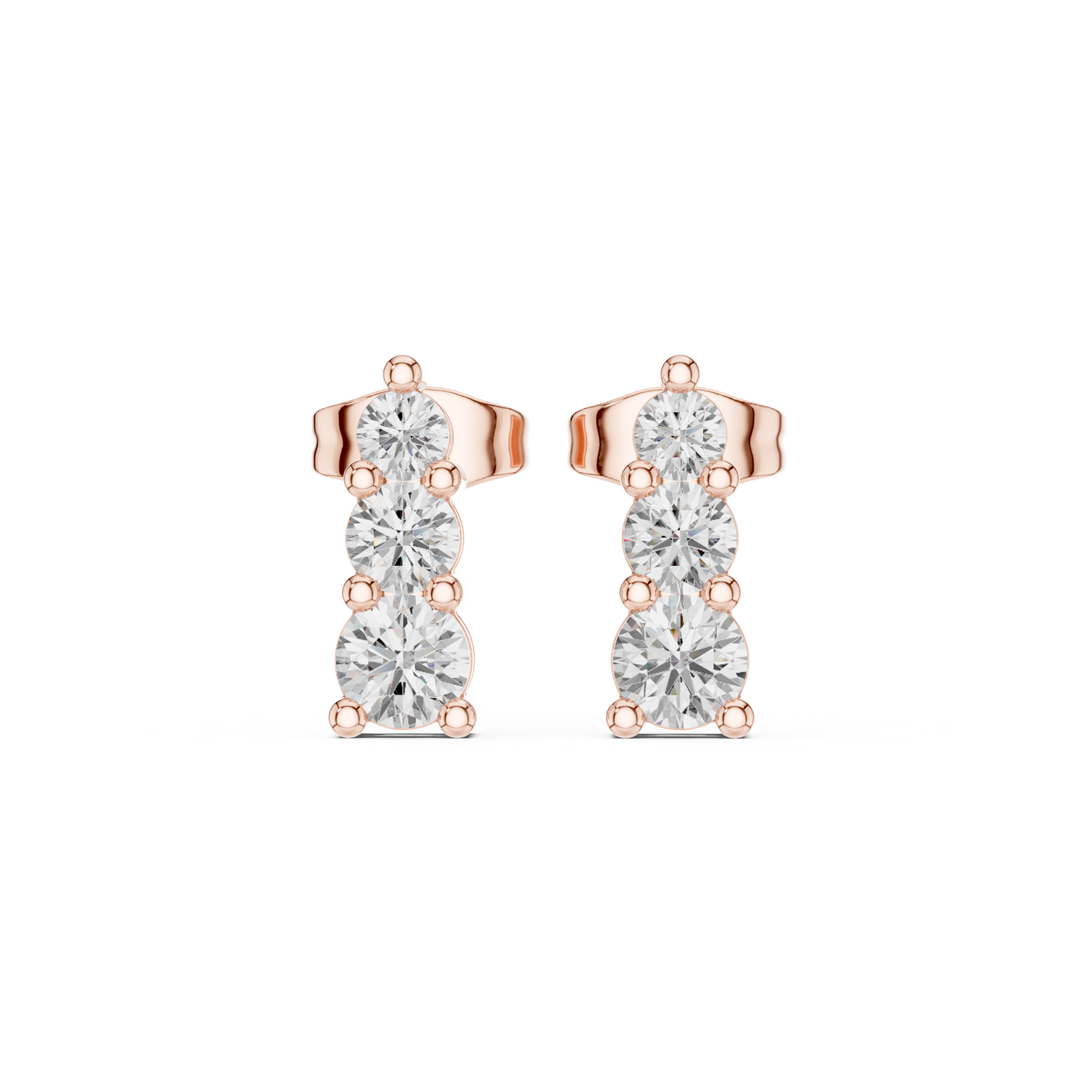 Gold Earrings Earring, Rose Gold, view 4