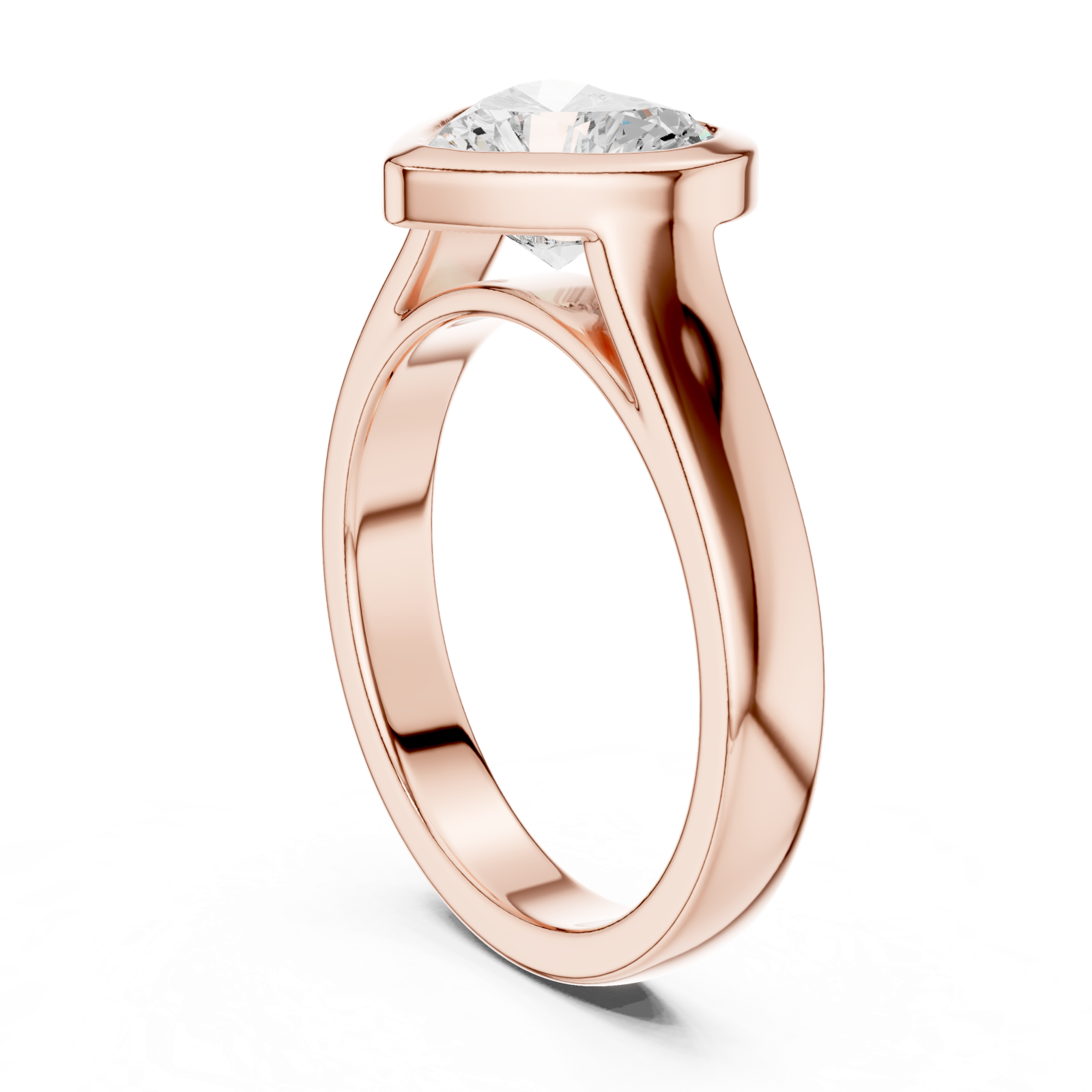 Gold Jewelry L36-3, Heart center stone, Rose Gold, view 1