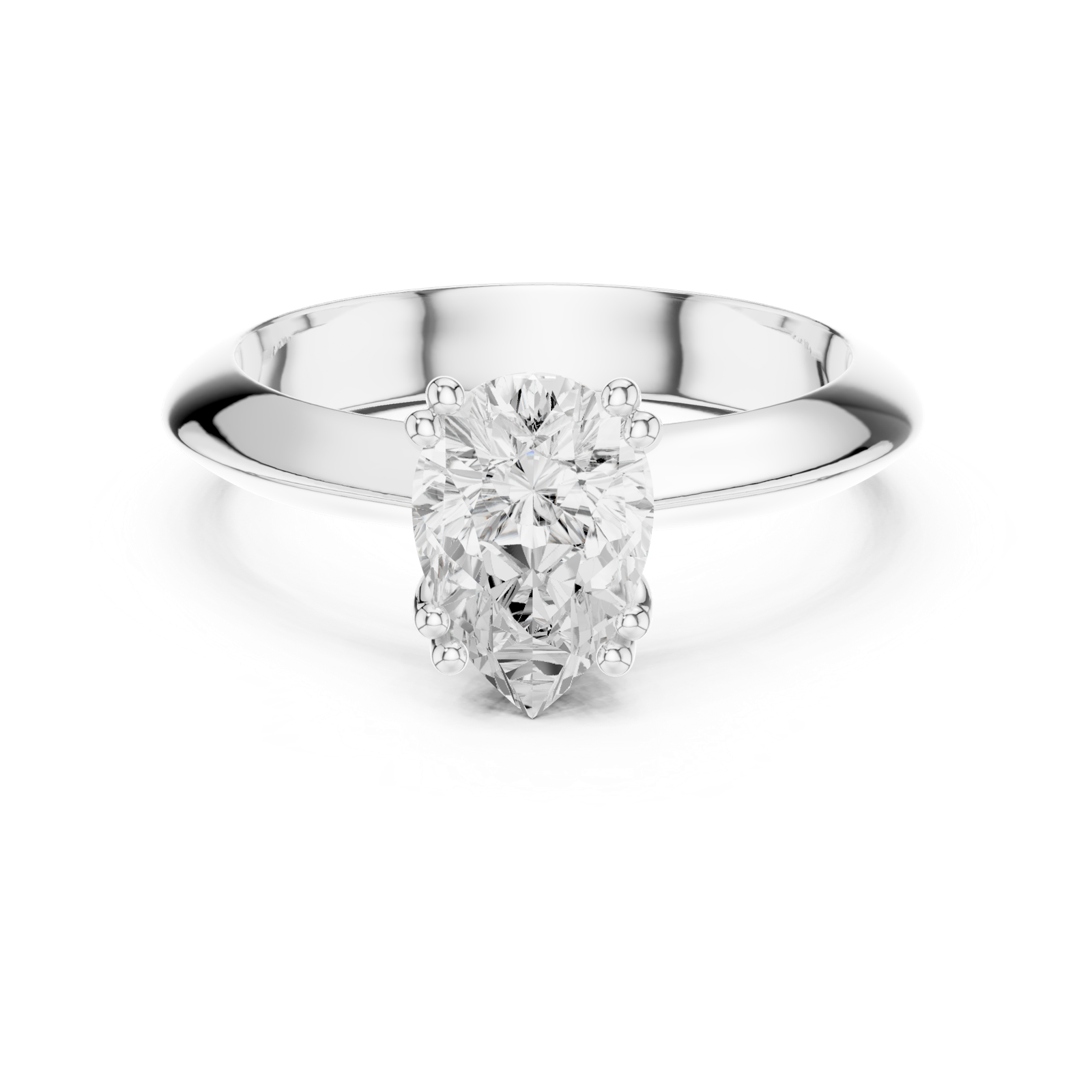 Gold Jewelry L36-8, Pear center stone, White Gold, view 4