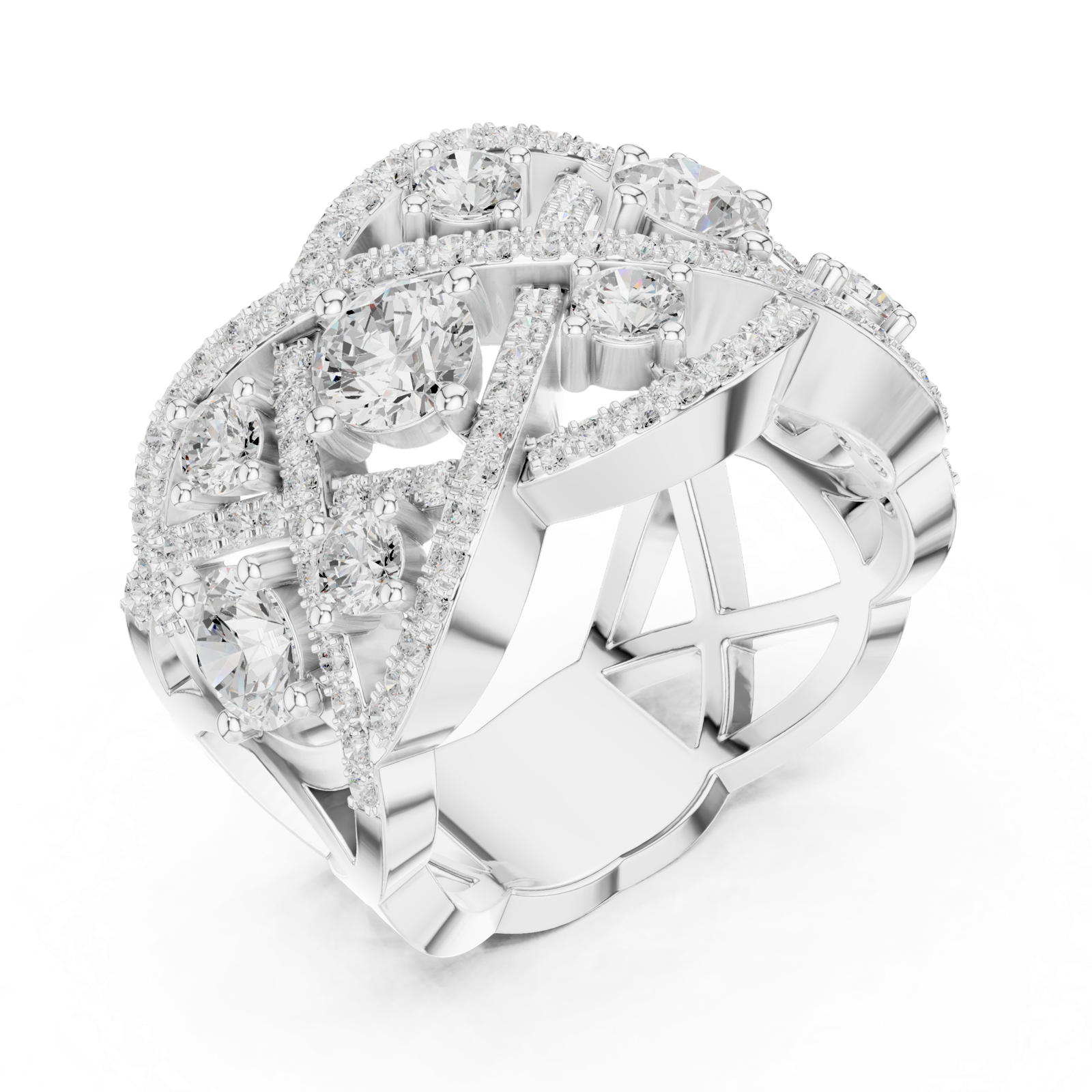 Gold Ring DDLR-460, White Gold, view 2