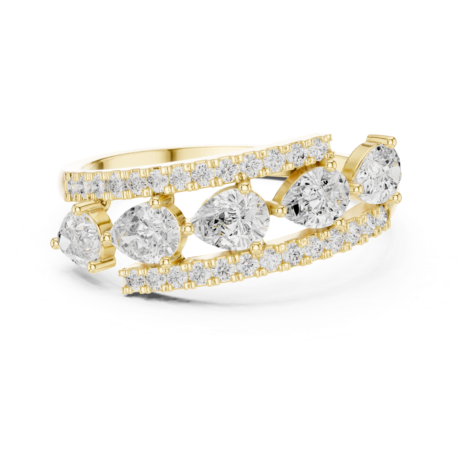 Gold Ring HLR-81, Yellow Gold, view 4