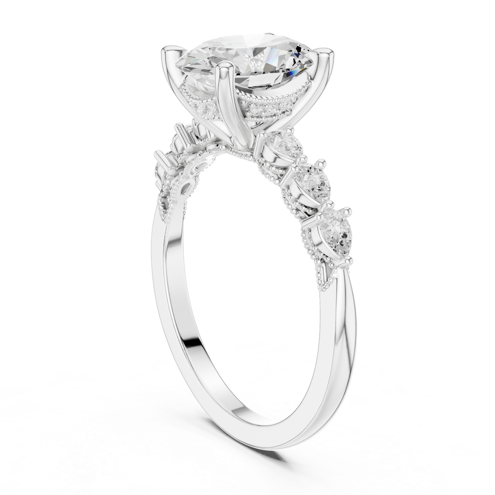 Gold Ring DDLR-1005, White Gold