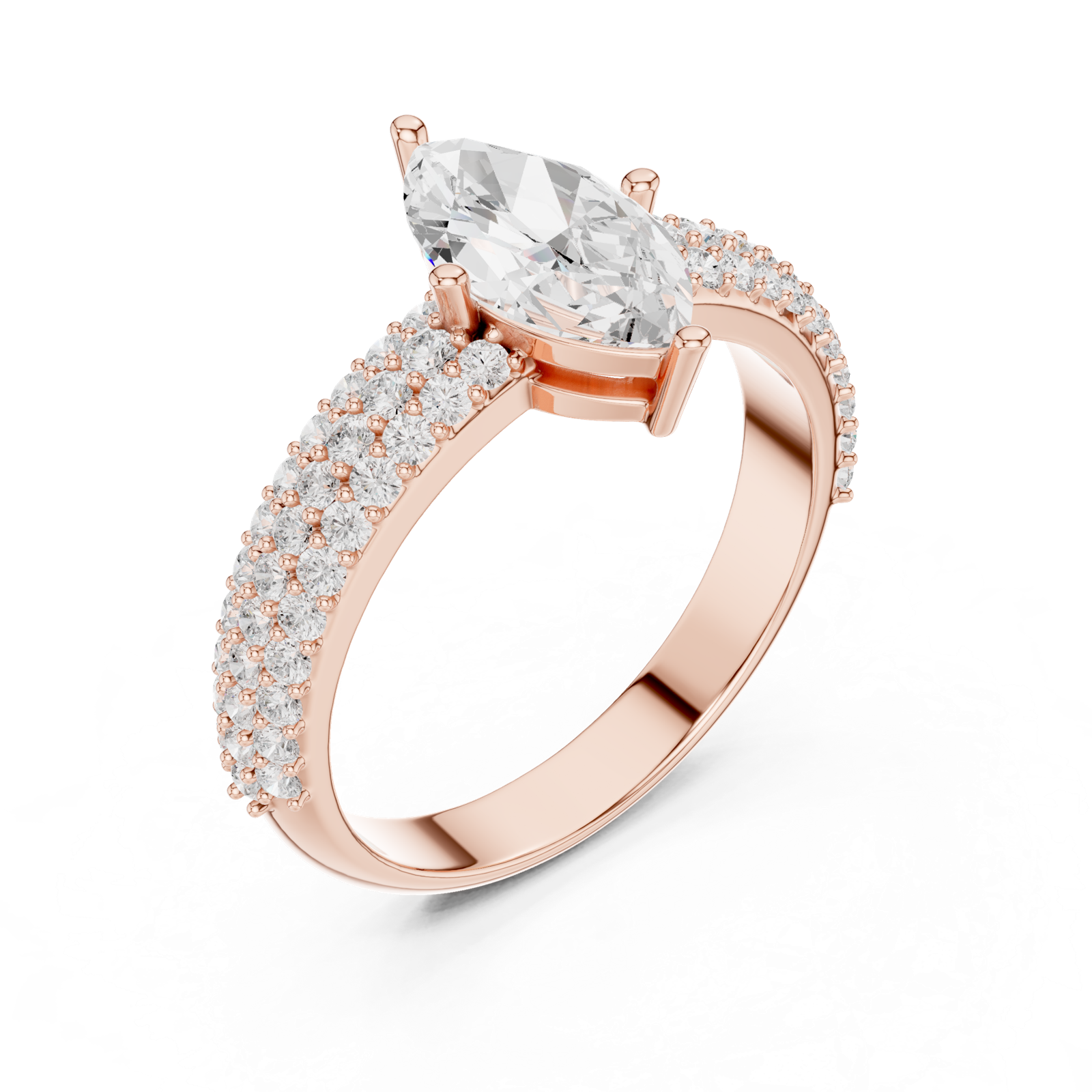 Gold Ring DDLR-1103, Rose Gold, view 2