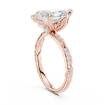 Gold Ring DDLR-167, Marquise center stone, Rose Gold, view 1