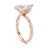Gold Ring DDLR-167, Marquise center stone, Rose Gold, view 1