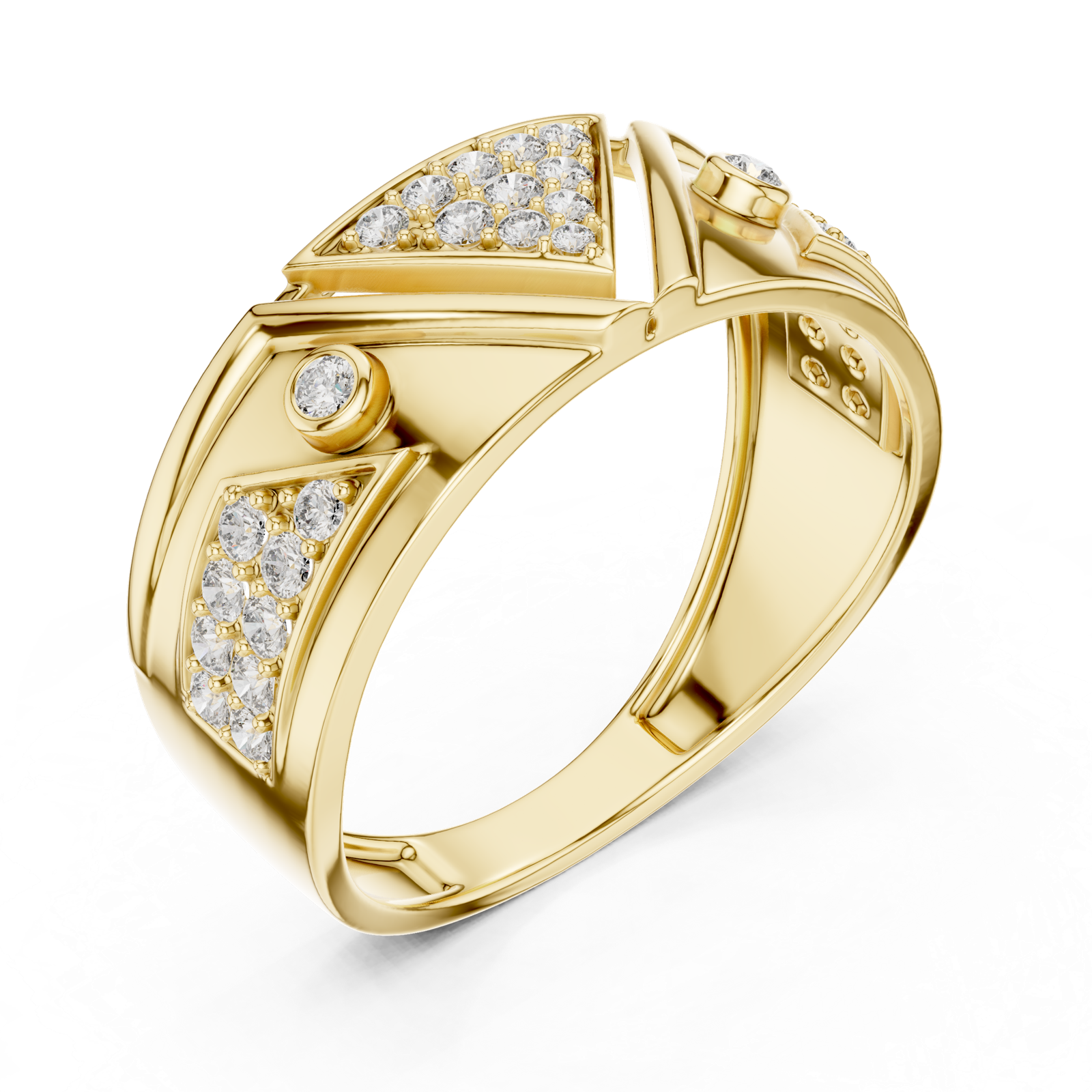 Gold Ring LR-01 (50), Yellow Gold, view 2