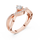 Gold Ring DDLR-829, Rose Gold, view 2