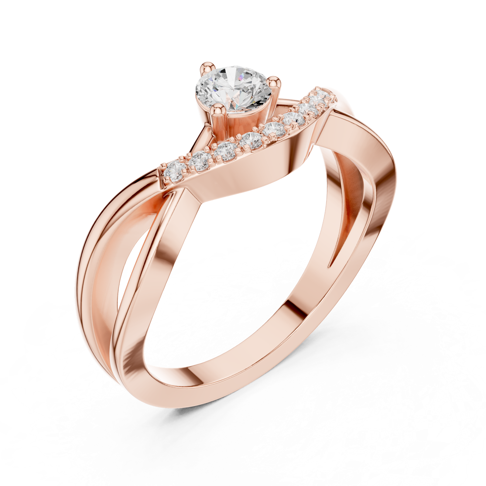 Gold Ring DDLR-829, Rose Gold, view 2
