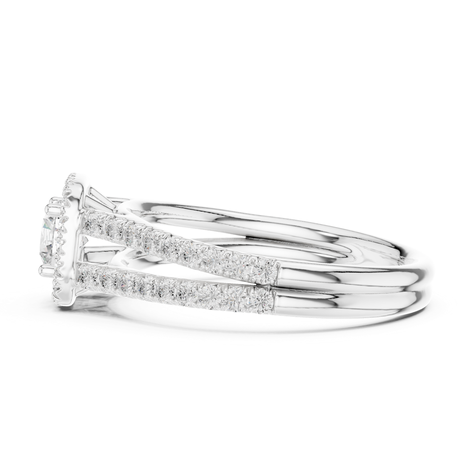 Gold Ring LR-0217, White Gold, view 3