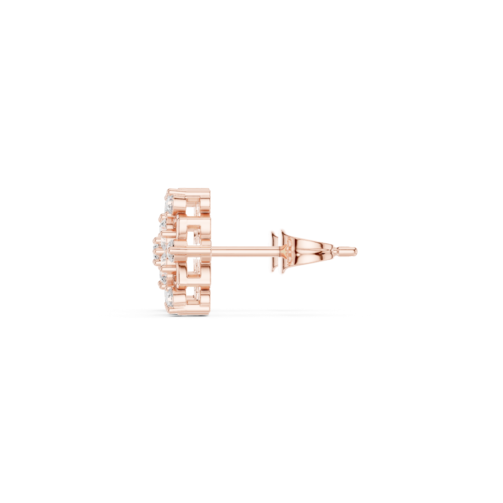 Gold Earrings ALJER-535, Rose Gold, view 3
