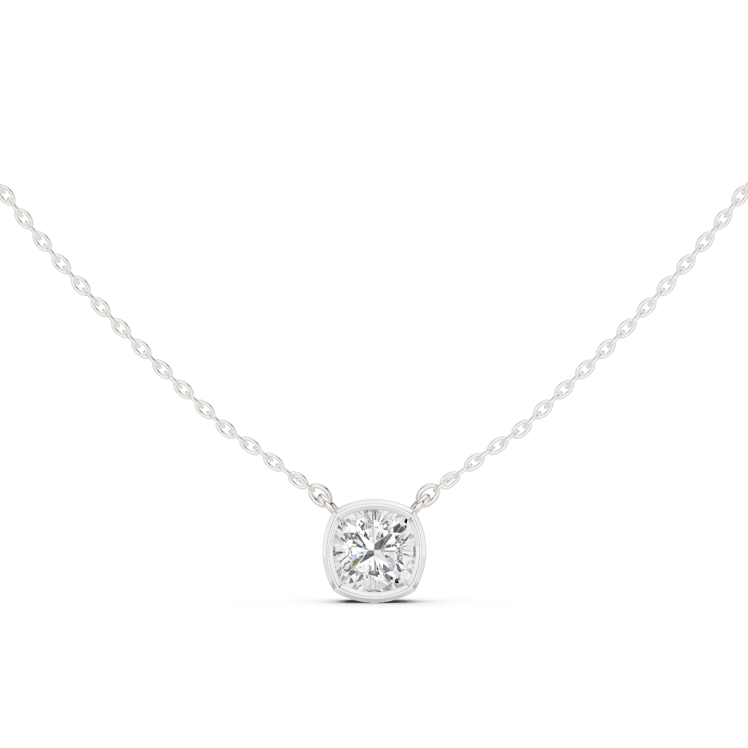 Gold Jewelry, Cushion center stone, White Gold