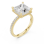 Gold Ring DDLR-172, Princess center stone, Yellow Gold, view 2